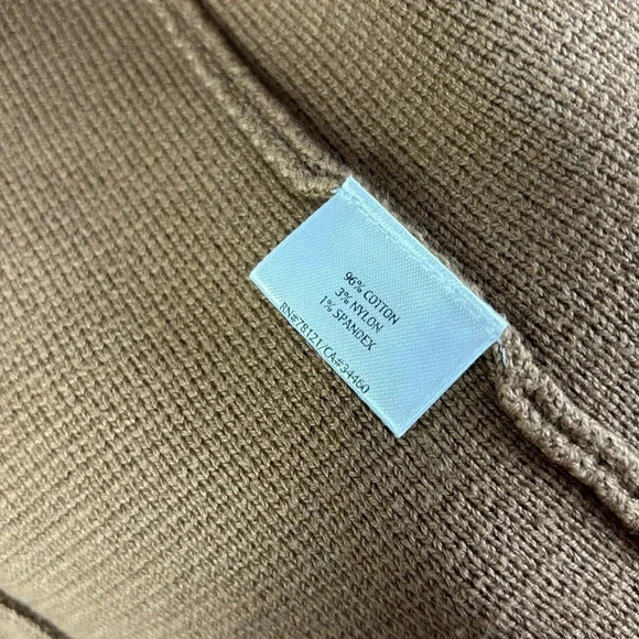 Eileen Fisher Hazelnut Brown Knit Interlock Drape Front Cardigan size P P cotton - Picture 4 of 9